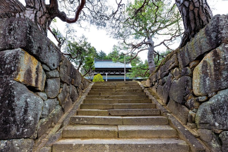 Stone Steps Leading Up To The Soyuji Temple In Higashiyama
