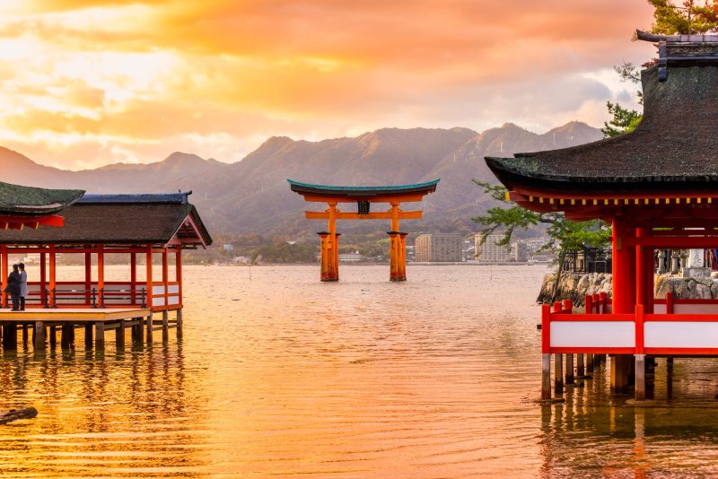 Miyajima Floating Torii Gate Sunrise Hiroshima Island