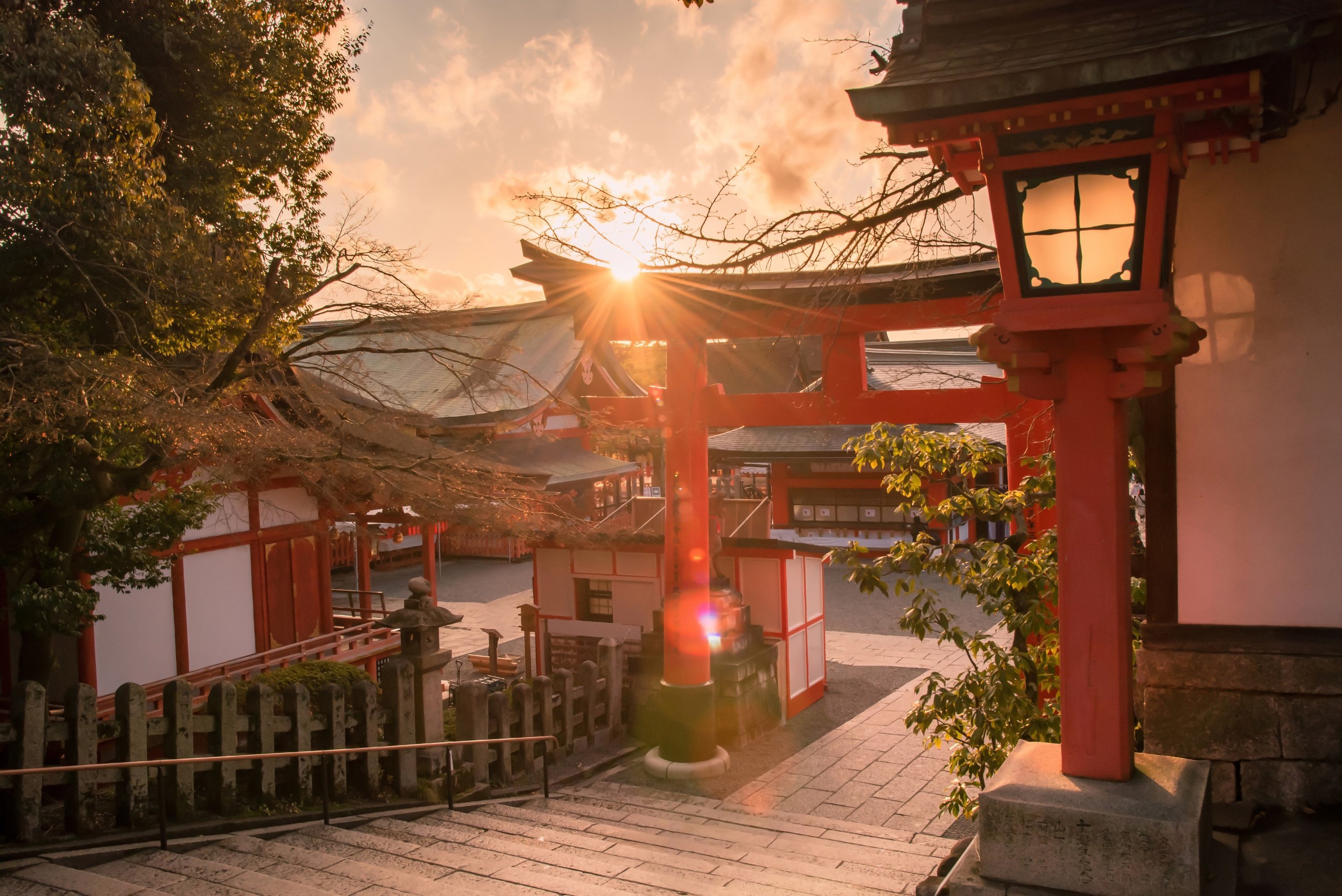 Sunset Viewpoint A Collection Of Shrines In Fushimi Kyoto Japan