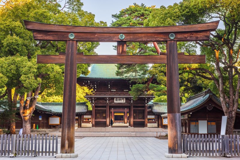 11 Day Budget Japan Tour - Meiji Shrine In Tokyo, Japan. (gate Reads In Japanese: "minami-shin-mon" Which Translates To English As "south Gate Of The Gods")