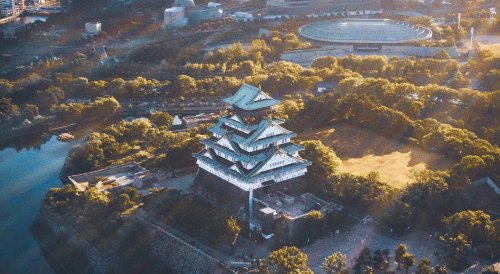 Osaka Castle Drone View