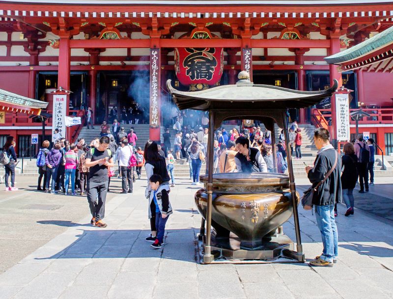 Senso-ji Temple Incense Burning Temple Tokyo