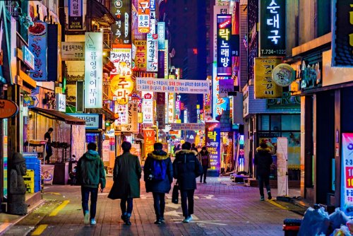 Seoul South Korea Night Street