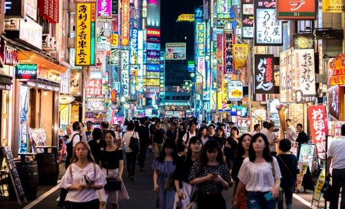 Tokyo Night Streets Tourists